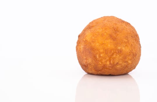 Sicilian rotisserie. Arancina with ragu isolated on white
