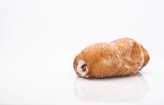 Fried rollo&#039  with ricotta cheese and chocolate. typical Sicilian sweet