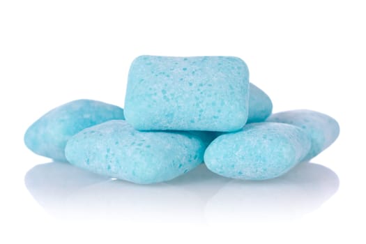 chewing gum with reflection on white background