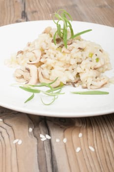 Typical Italian Risotto With Mushrooms - Risotto Con Funghi