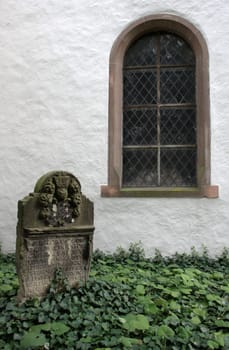 Old gravestone at the church in Lemgo-Brake