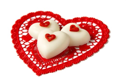 White chocolate hearts