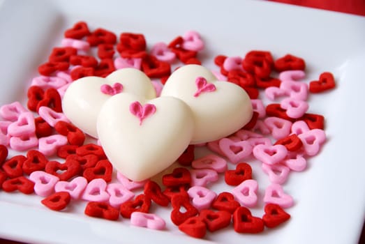 White chocolate hearts