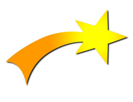Orange - Yellow - Christian Symbol Shooting Star