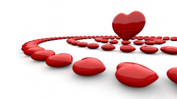 3D love concept - red and white