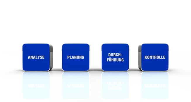 3D Pads Blue White - Analysis,Planning,Execution,Control 1