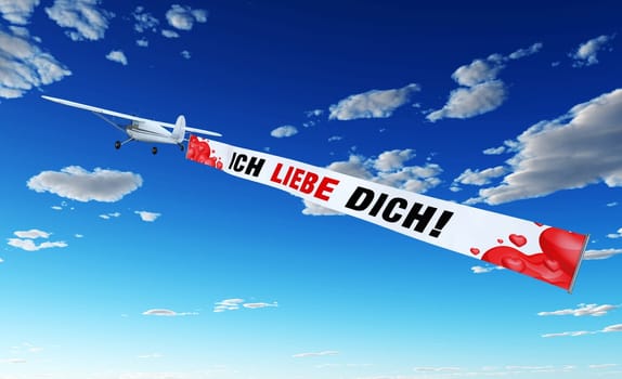 Airplane with Banner - I Love You