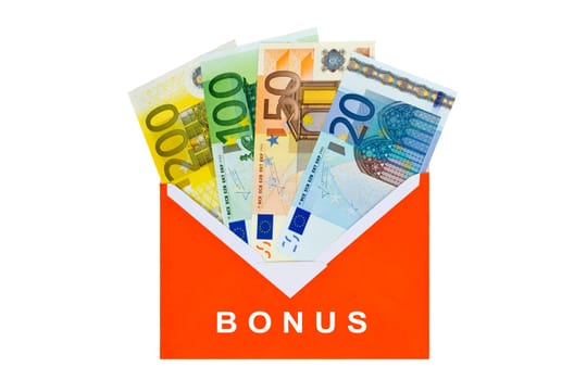 Bonus money in a red envelope