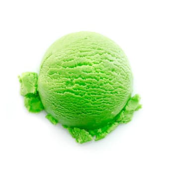 Heavy green color icecream scoop isolated on white background