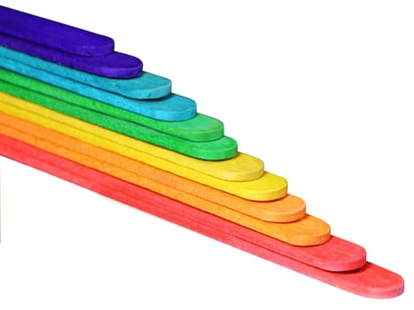 Coloured sticks forming a stairway