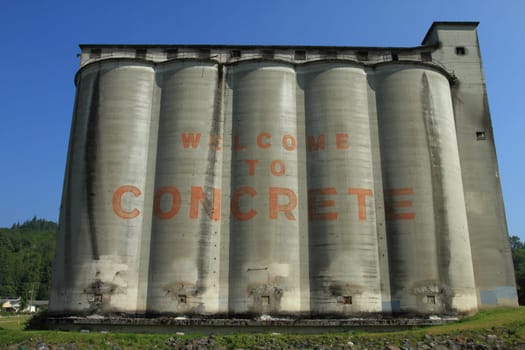 Welcome sign in the Town of Concrete, Washington, U.S.A.