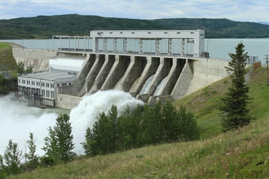 The Ghost Hydroelectric Dam spillway, Alberta, Canada