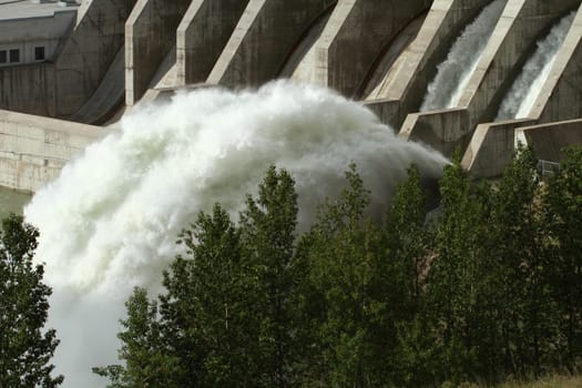 The Ghost Hydroelectric Dam spillway, Alberta, Canada
