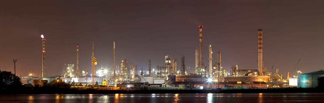 Industrial landscape by night