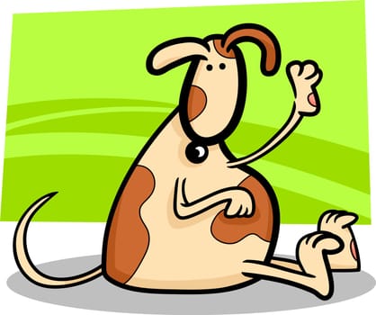 cartoon illustration of cute spotted dog or puppy