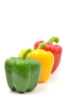 Fresh colorful paprika isolated on white background