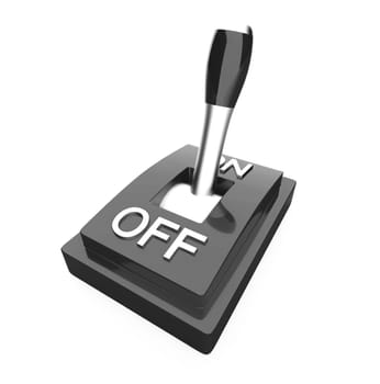 The black 3D toggle switch - ON