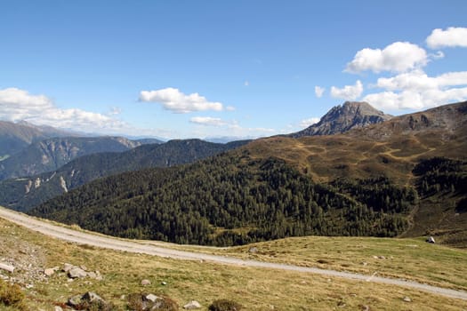 Narrow road on the Penserjoch