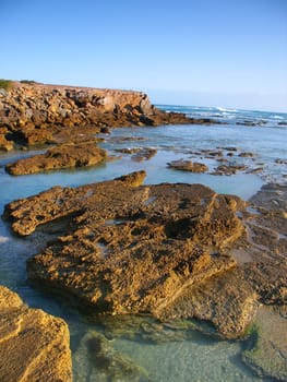 The rocky coastline of southern Australia near Warrnambool, Victoria.