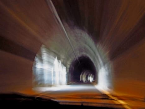 Driving through a tunnel (long exposure)