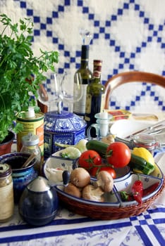 Ingredients for the romantic dinner