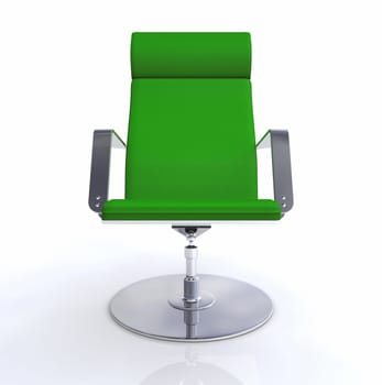 3D Designer Executive Chair Silver Green 3