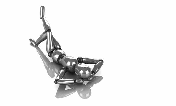 Articulated Doll Silver - Lying 1
