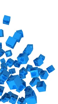 Banner - Flying Dice Blue Vertical