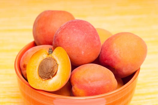 Close-up healthy apricots