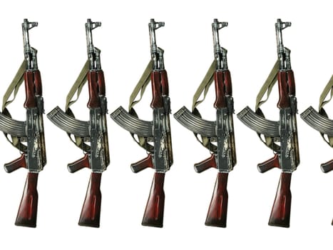 ak 47 on white background