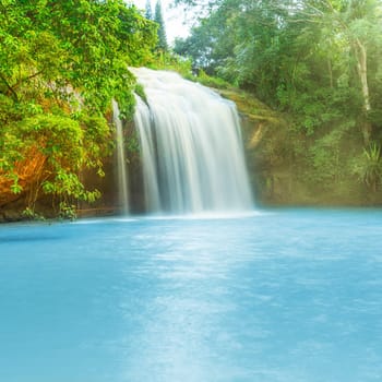 Beautiful Prenn waterfall in Vietnam