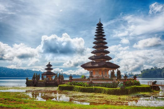 Pura Ulun Danu temple on a lake Beratan. Bali