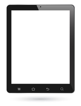 touch screen pc tablet computer, with isolated white screen for own image.