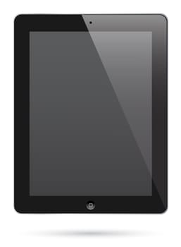 illustration of touch screen tablet. Realistic looking.