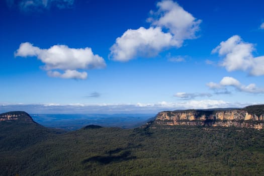 A view from cliff drive Katoomba, of the Megalong valley, Blue Mountains, Australia