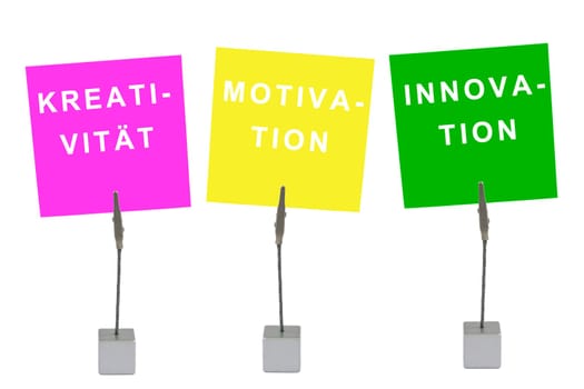 Colourful notepads and note holders: creativity,motivation