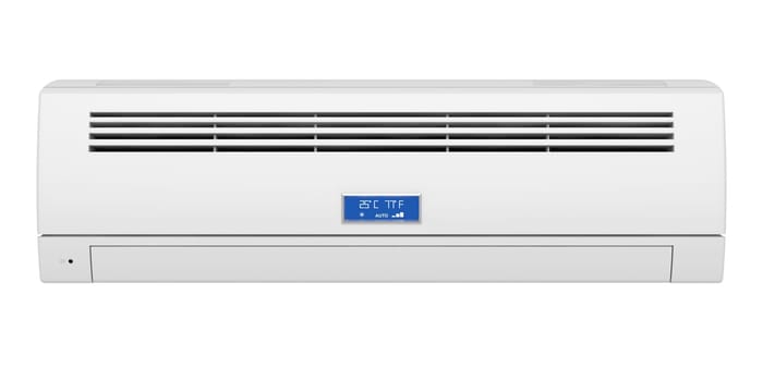 Air conditioner isolated on white background, front view