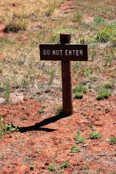Wooden sign Do not enter