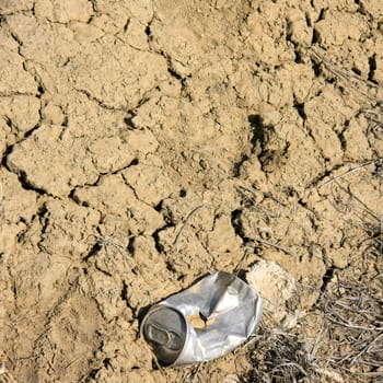 Rusty can in the desert