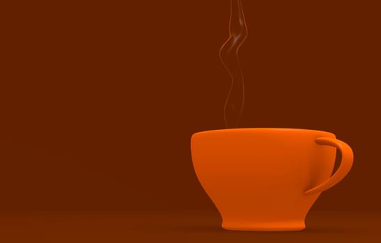 Cup of coffee with steam,3d image