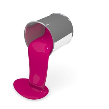 Color can with pink glossy paint