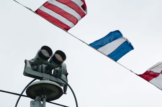 The ship field-glass and alarm flags