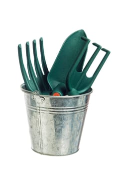 Garden tools, it is isolated on white