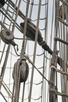 Rigging of an ancient sailing vessel