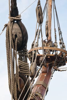 Rigging of an ancient sailing vessel