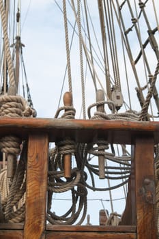 Rigging of an ancient sailing vessel
