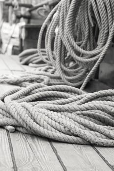 Rigging of an ancient sailing vessel