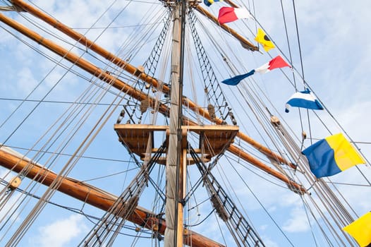 Mast of an ancient sailing vessel