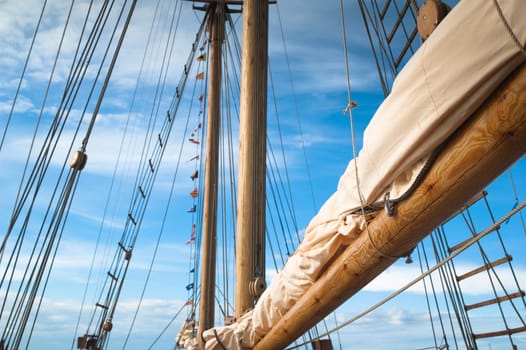 Mast of an ancient sailing vessel