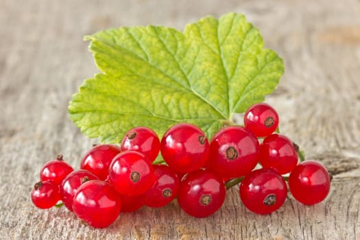 red currant on the old wooden background